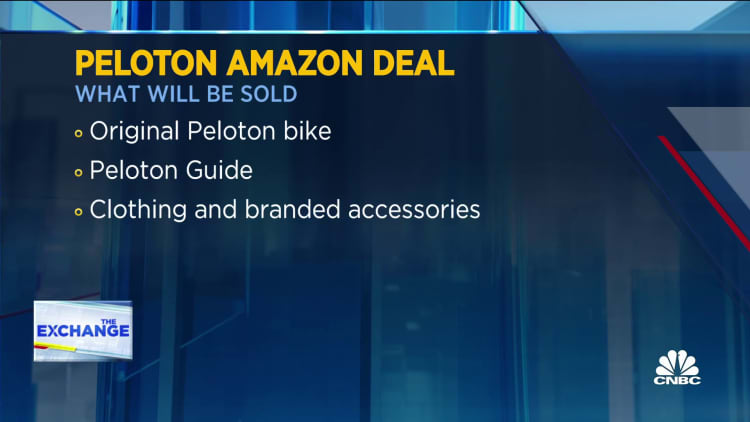 Peloton shares pop after company announces it will sell on Amazon
