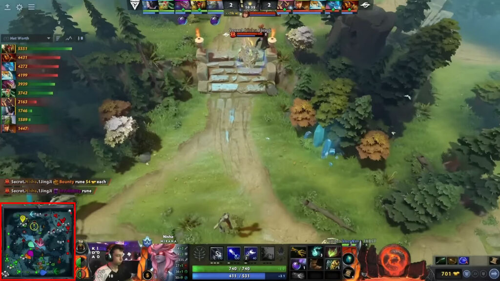 The complete beginner's guide to watching Dota 2 esports TI11 grand final match mini map