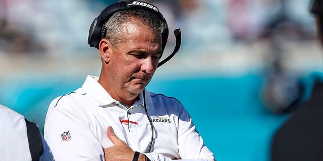 Jacksonville Jaguars head coach Urban Meyer stands on the sideline during the final minutes of a game against the Arizona Cardinals, Sunday, Sept. 26, 2021, in Jacksonville. Urban Meyer's tumultuous NFL tenure ended after just 13 games — and two victories — when the Jacksonville Jaguars fired him early Thursday, Dec. 16, 2021, after an accumulation of missteps.