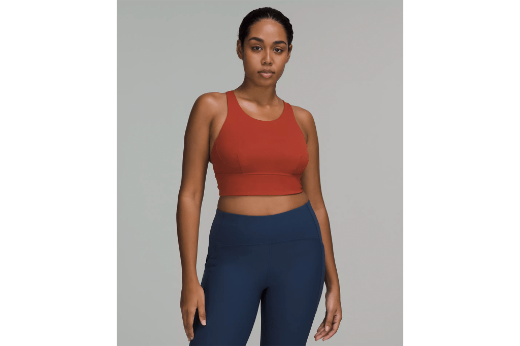Brick colored sports bra